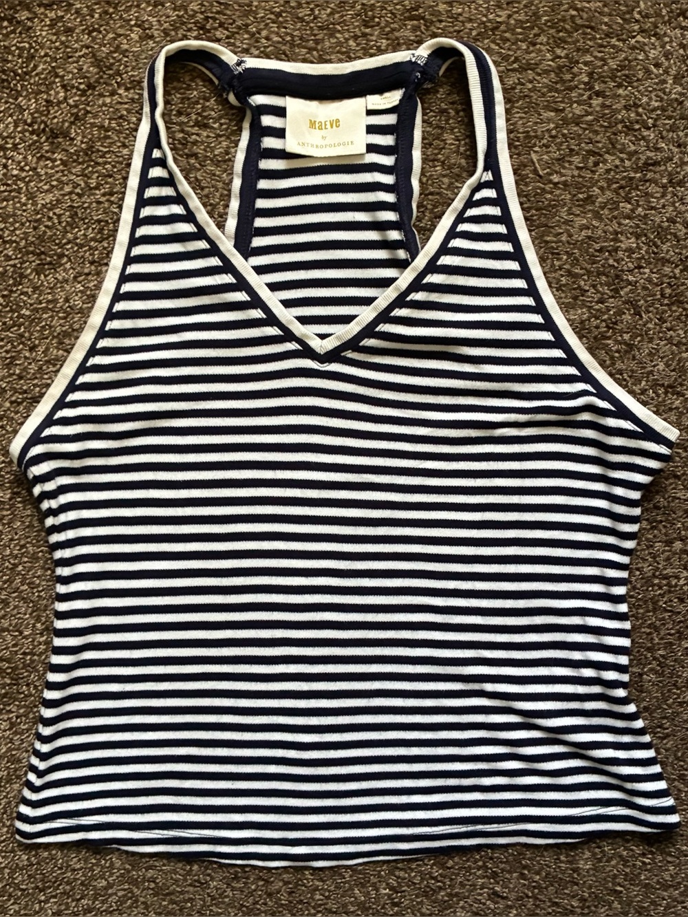 Maeve for Anthropologie Striped Tank Top, Size Small
